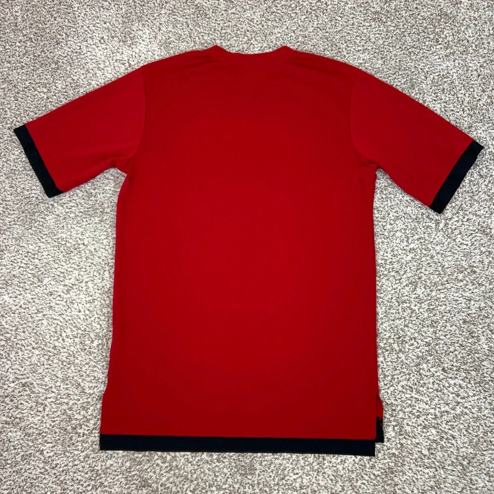Jordan Shirt Mens Large Red Black Side Vent Stretch Basketball Workout Gym Tee